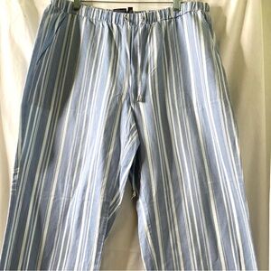 VNTG Rafaella Comfort Beachy Relaxe Striped Blue and White Flare Legged Pants